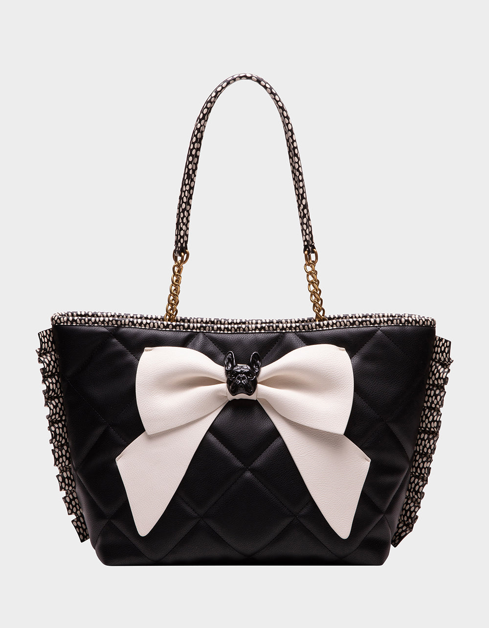 BULLDOG BOW TOTE BLACK\WHITE