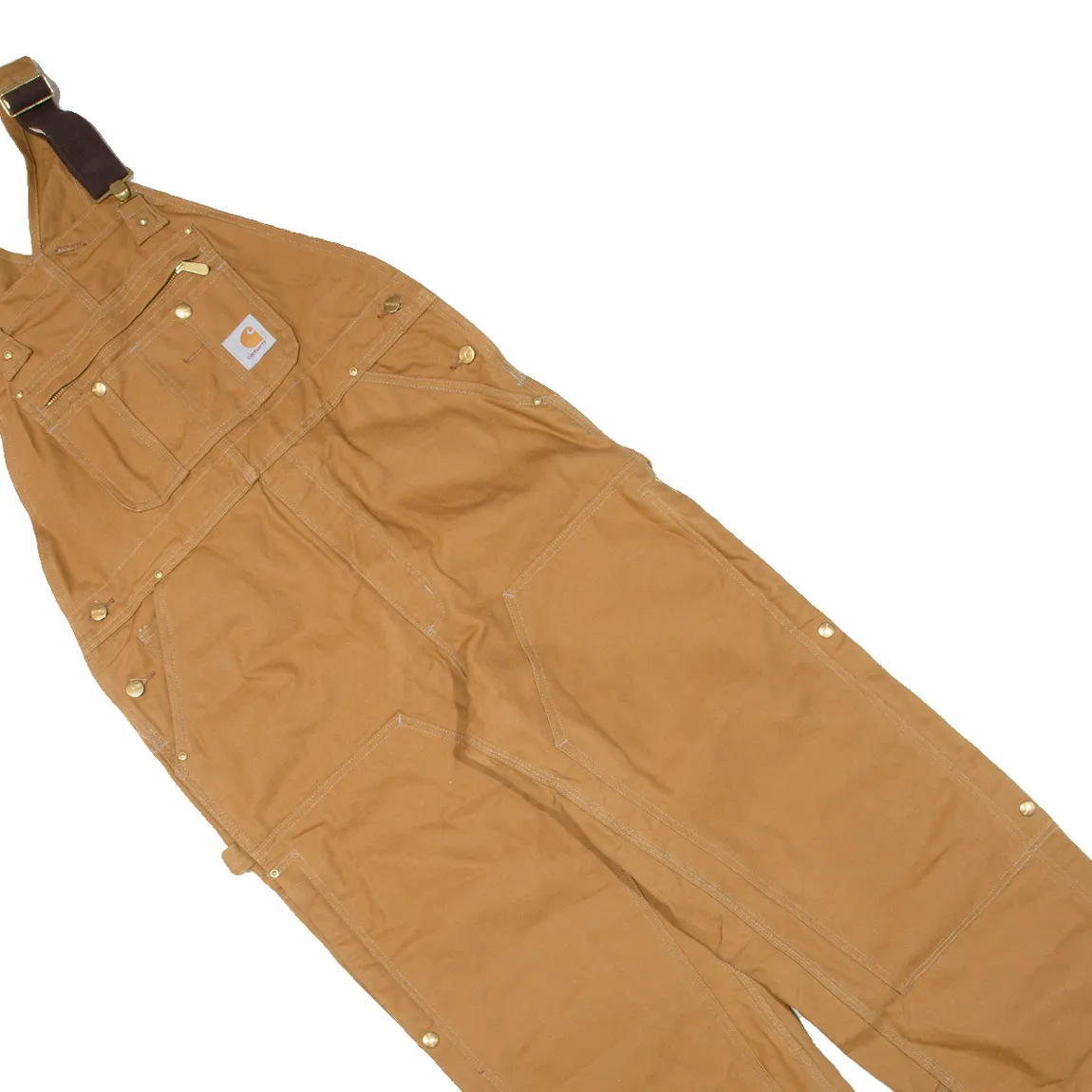 CARHARTT Carpenter Double-knee Quilted Lined Workwear Mens Dungarees Brown M W36 L30