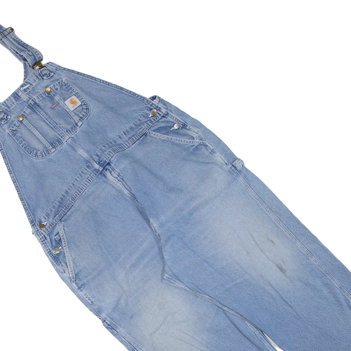 CARHARTT Carpenter Workwear Mens Dungarees Blue Loose Denim 2XL W48 L24