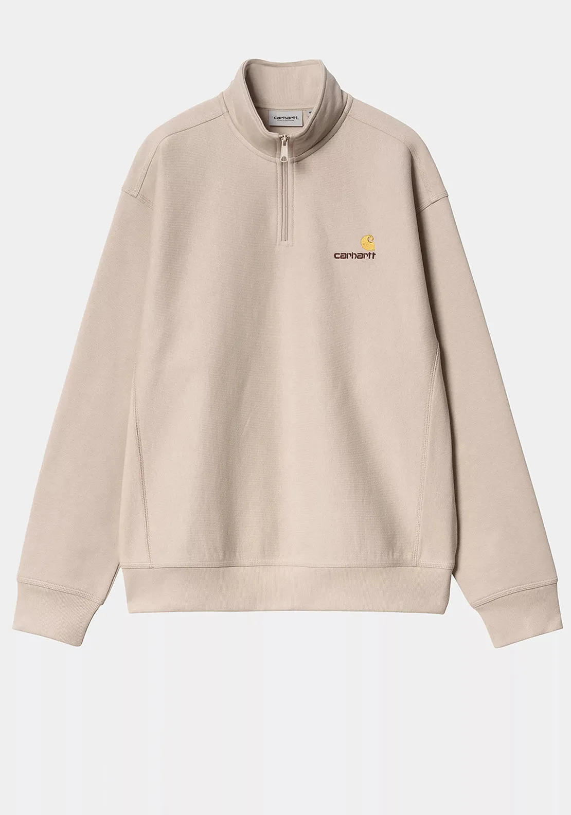 Carhartt WIP American Script Quarter Zip Sweatshirt, Sand