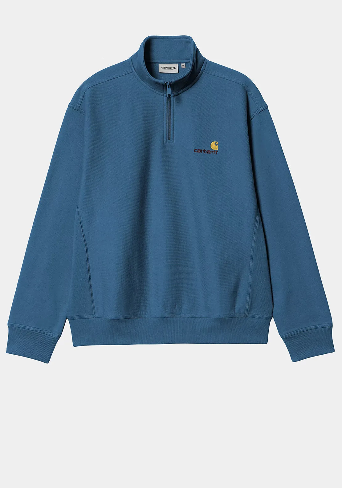 Carhartt WIP American Script Quarter Zip Sweatshirt, Sodalite Blue