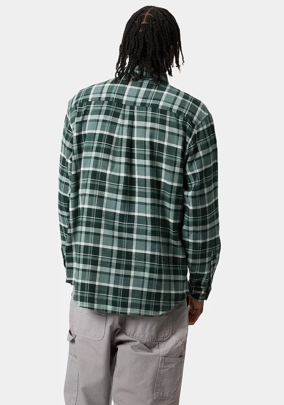 Carhartt WIP Fendrick Check Shirt, Deep Lagoon Green