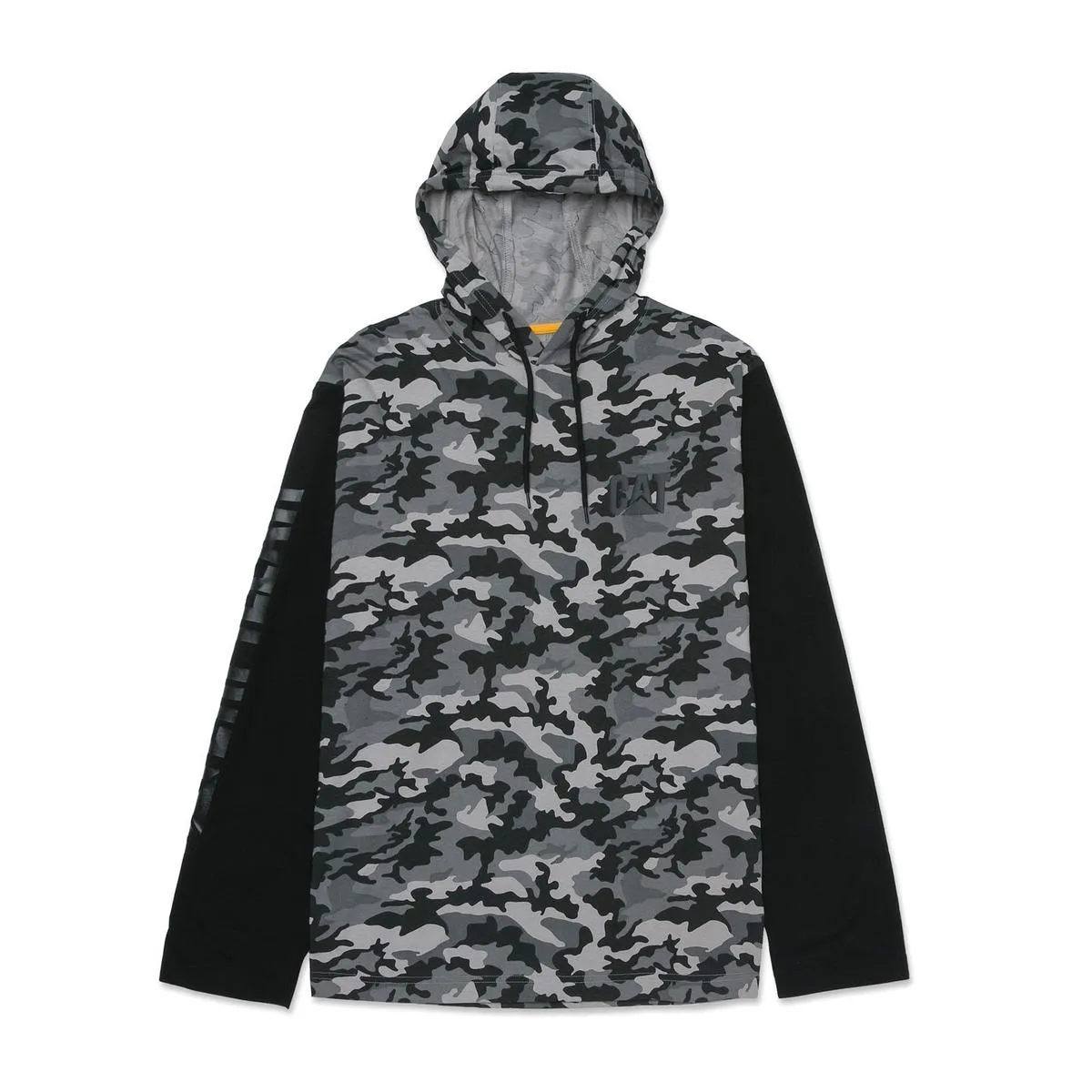 Caterpillar Hooded Long Sleeve Tee Stone Camo