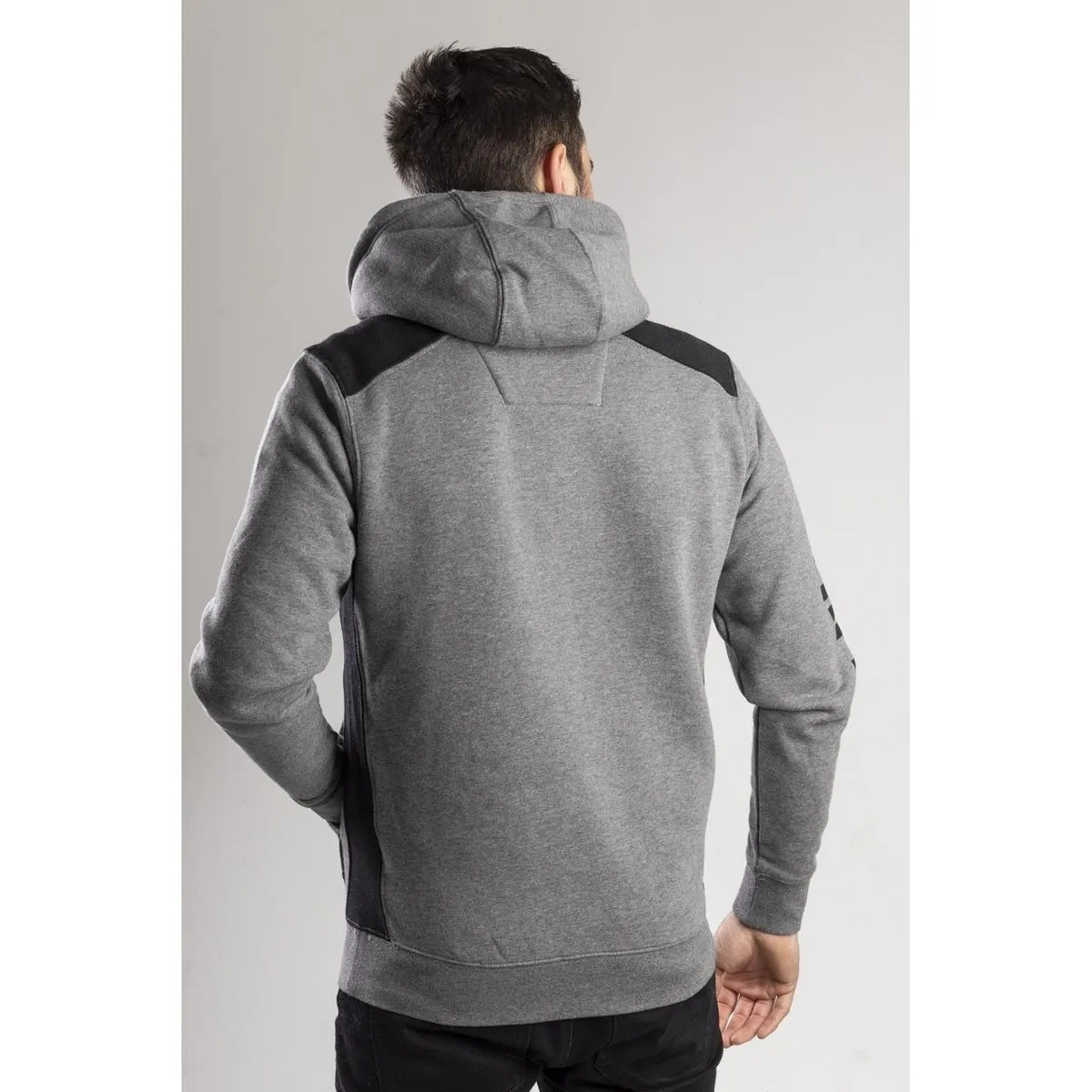 Caterpillar Logo Panel Hooded Sweatshirt Dark Heather Grey