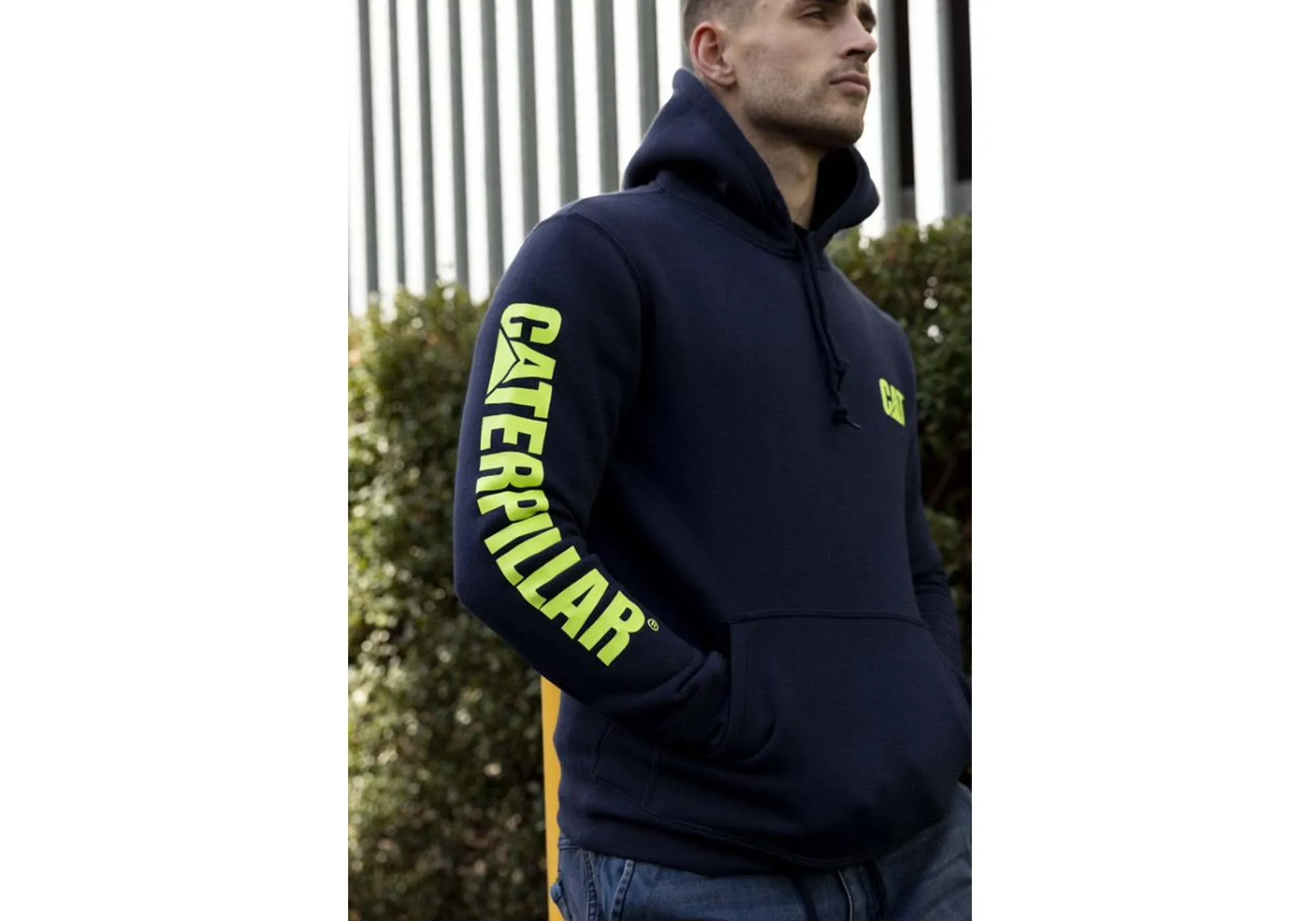 Caterpillar Mens Trademark Banner Hooded Sweat