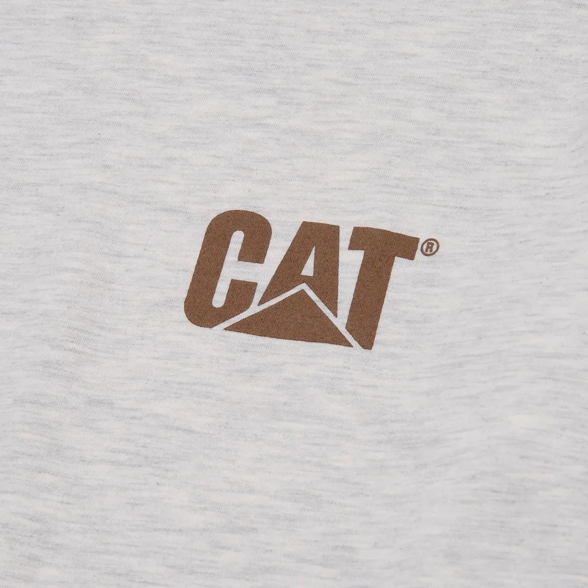 Caterpillar Trademark Banner Long Sleeve T-Shirt Cream Heather