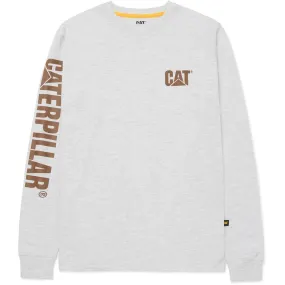 Caterpillar Trademark Banner Long Sleeve T-Shirt Cream Heather