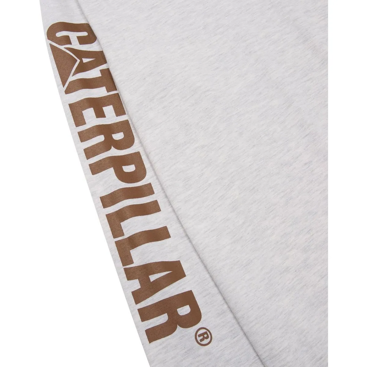 Caterpillar Trademark Banner Long Sleeve T-Shirt Cream Heather