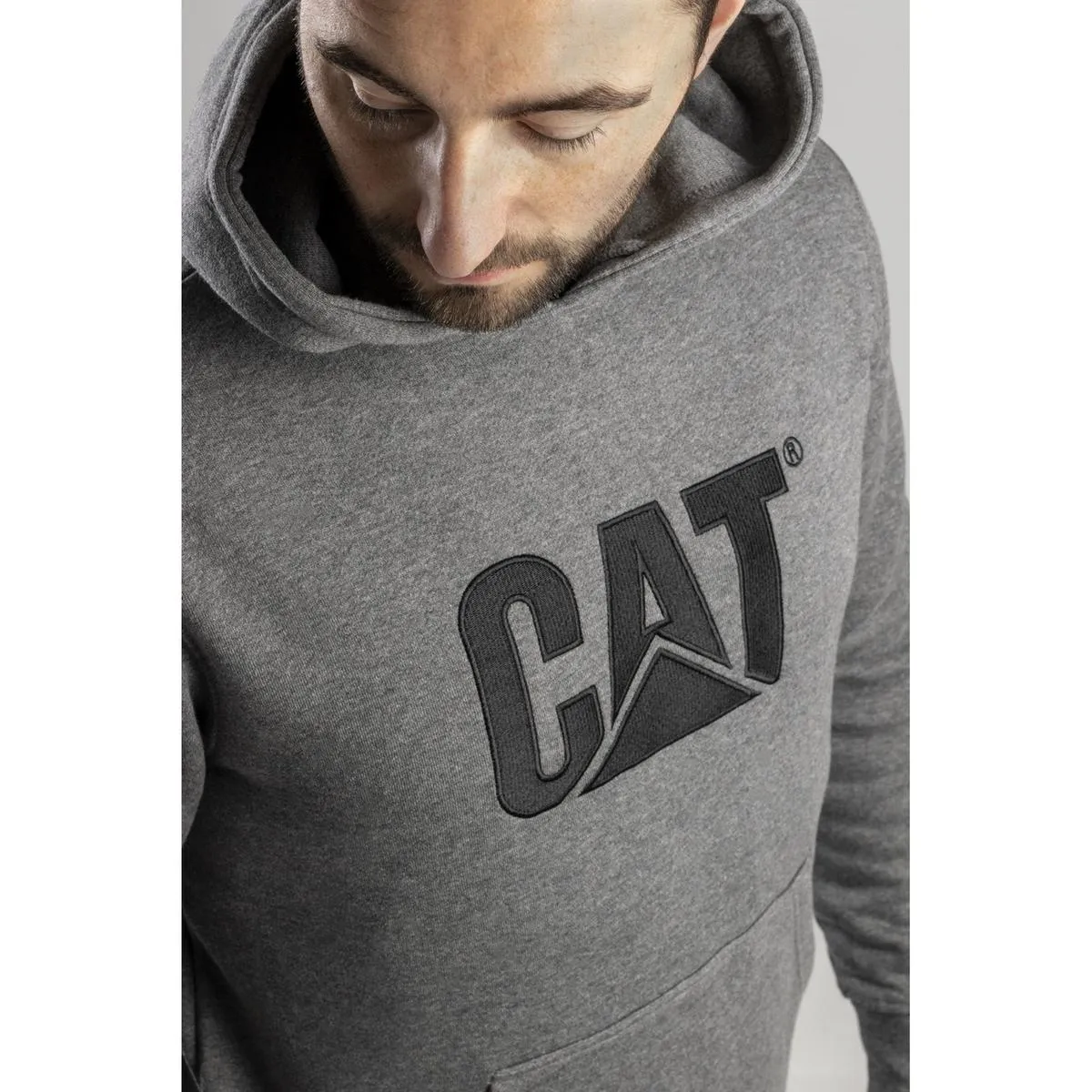 Caterpillar Trademark Hooded Sweatshirt Heather Grey