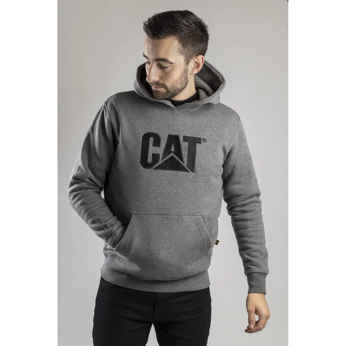 Caterpillar Trademark Hooded Sweatshirt Heather Grey