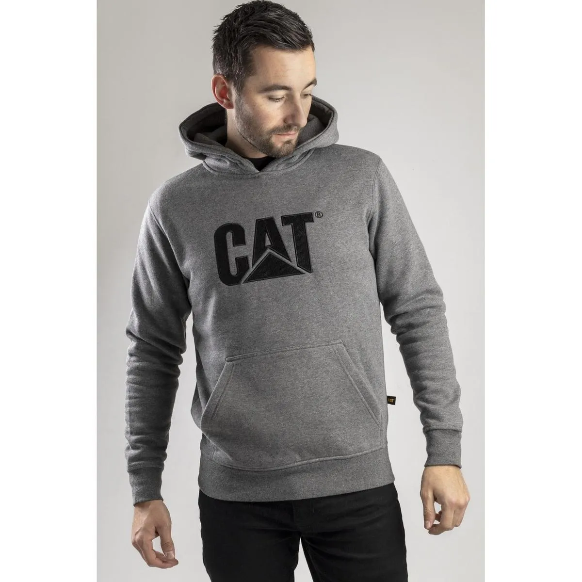 Caterpillar Trademark Hooded Sweatshirt Heather Grey