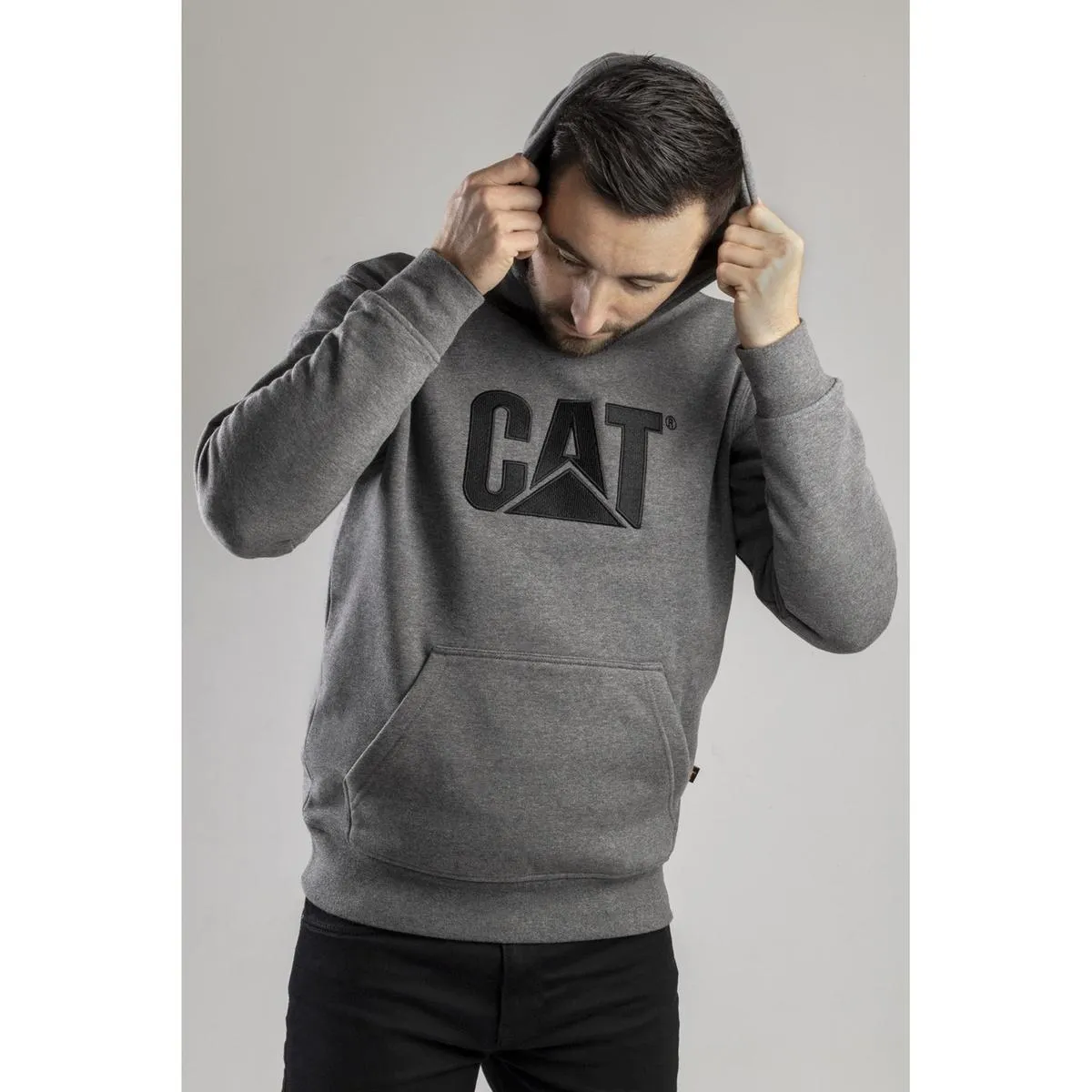 Caterpillar Trademark Hooded Sweatshirt Heather Grey