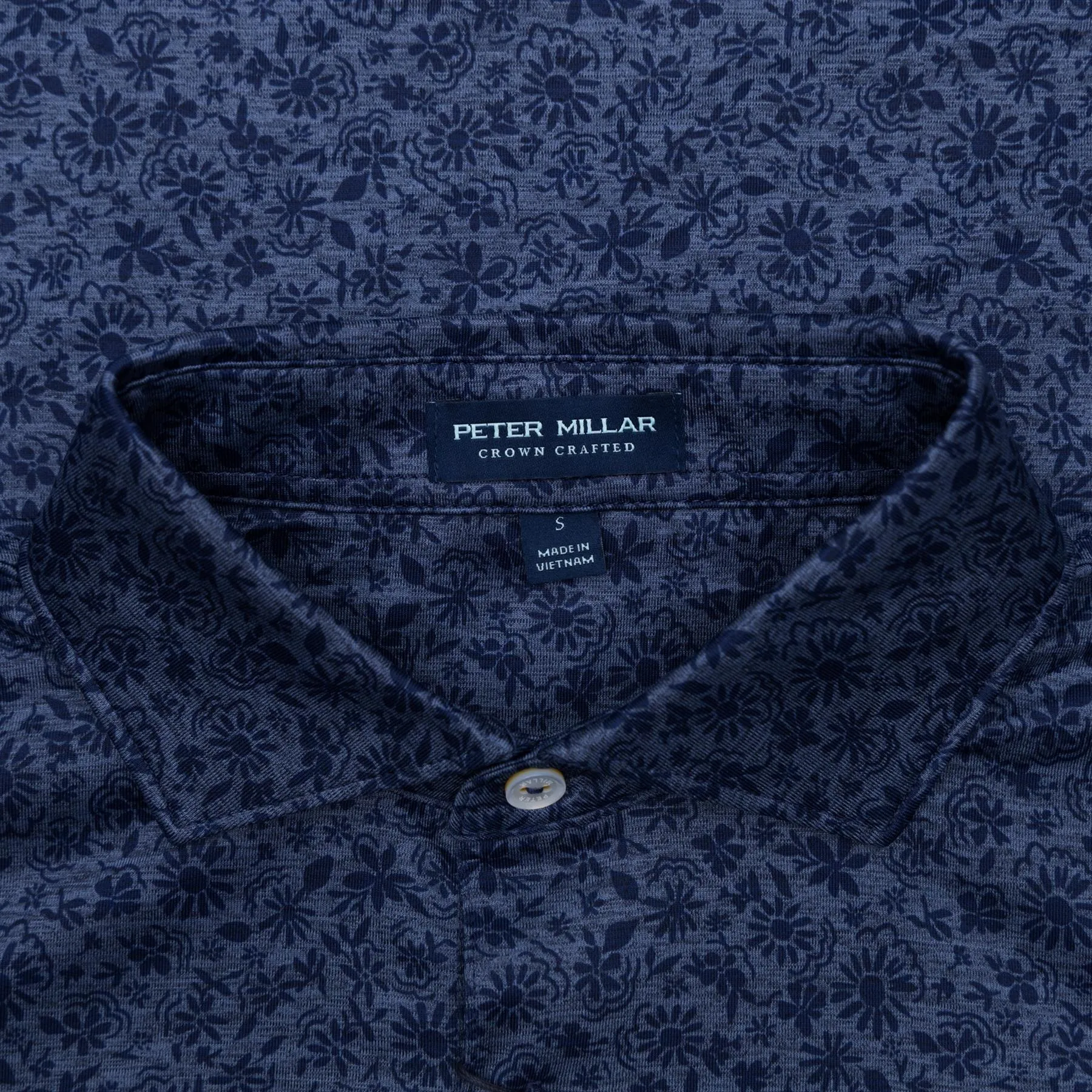 Cayucos Floral Performance Jersey Polo Navy - AW23