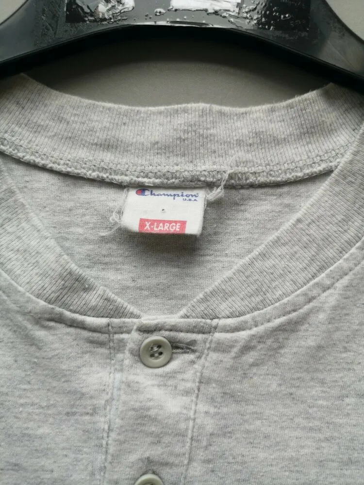 Champion 1/4 Button T-Shirt - Size Large