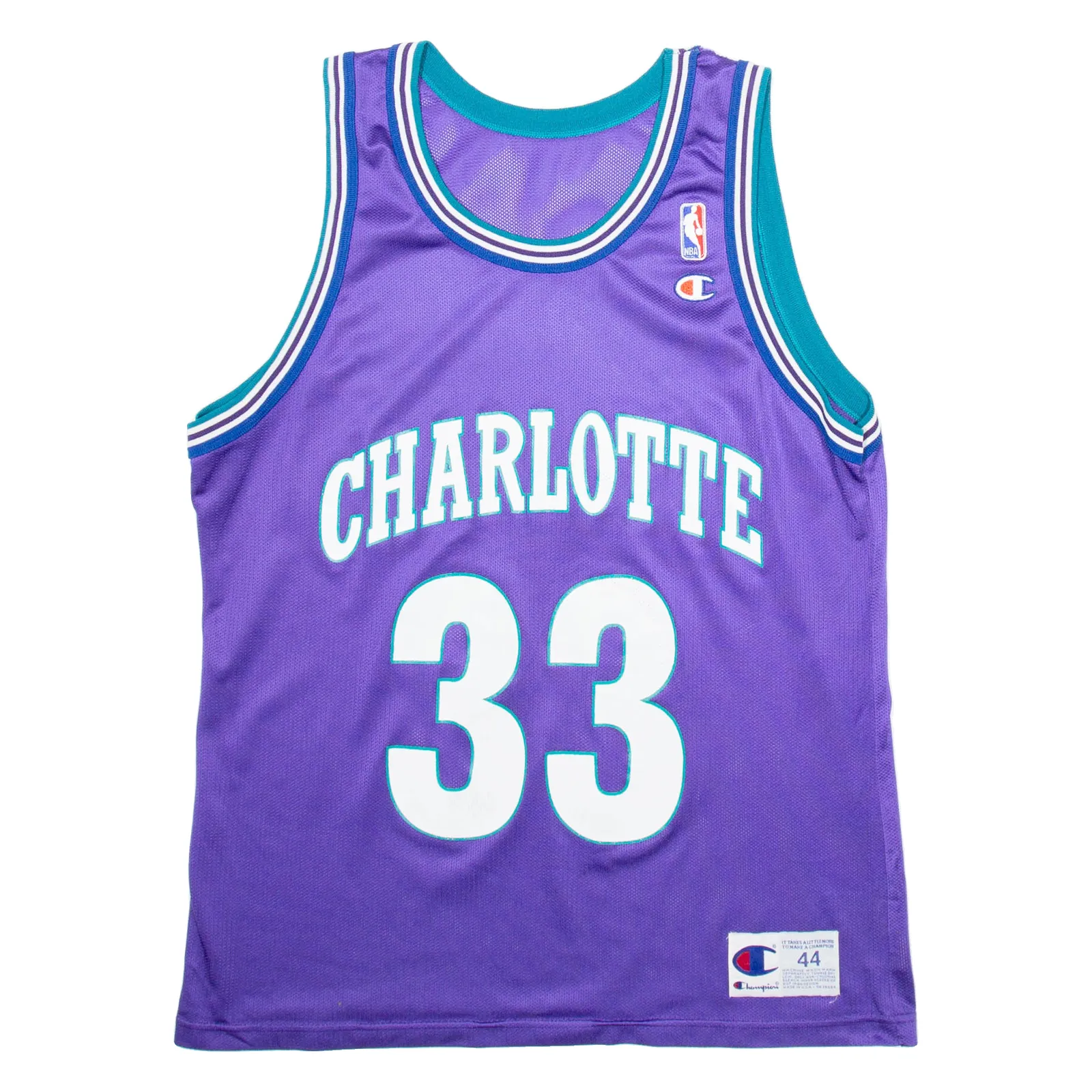 CHAMPION Charlotte Hornets Mens Jersey Purple Sleeveless USA L