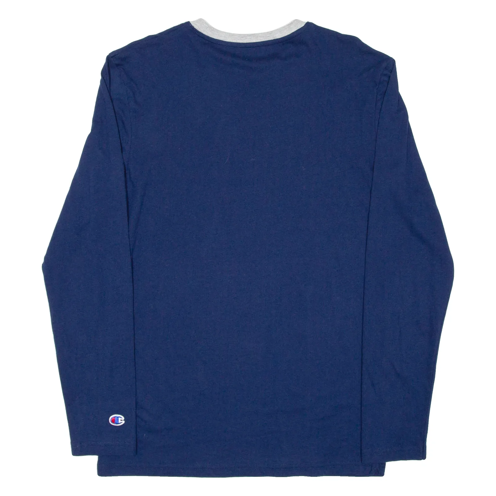 CHAMPION Mens T-Shirt Blue Long Sleeve S