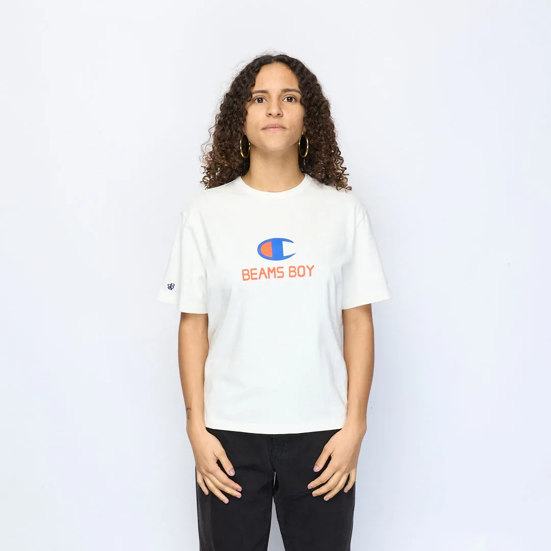 Champion x Beams Boy - Logo T-shirt (White)