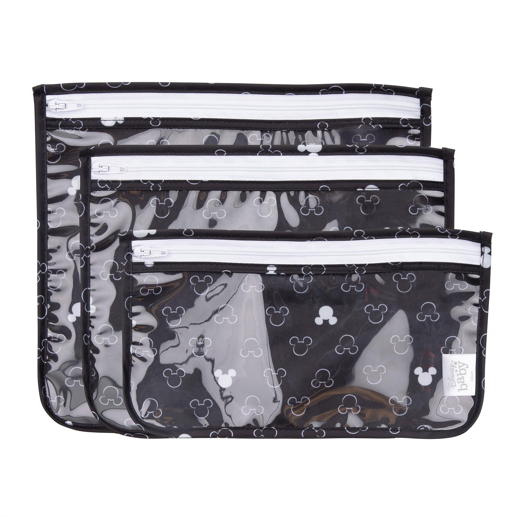 Clear Travel Bag 3-Pack: Mickey Mouse Icon Black + White