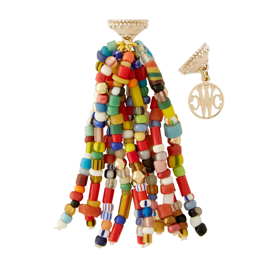 Confetti Multi Color Veneitan Glass Tassel