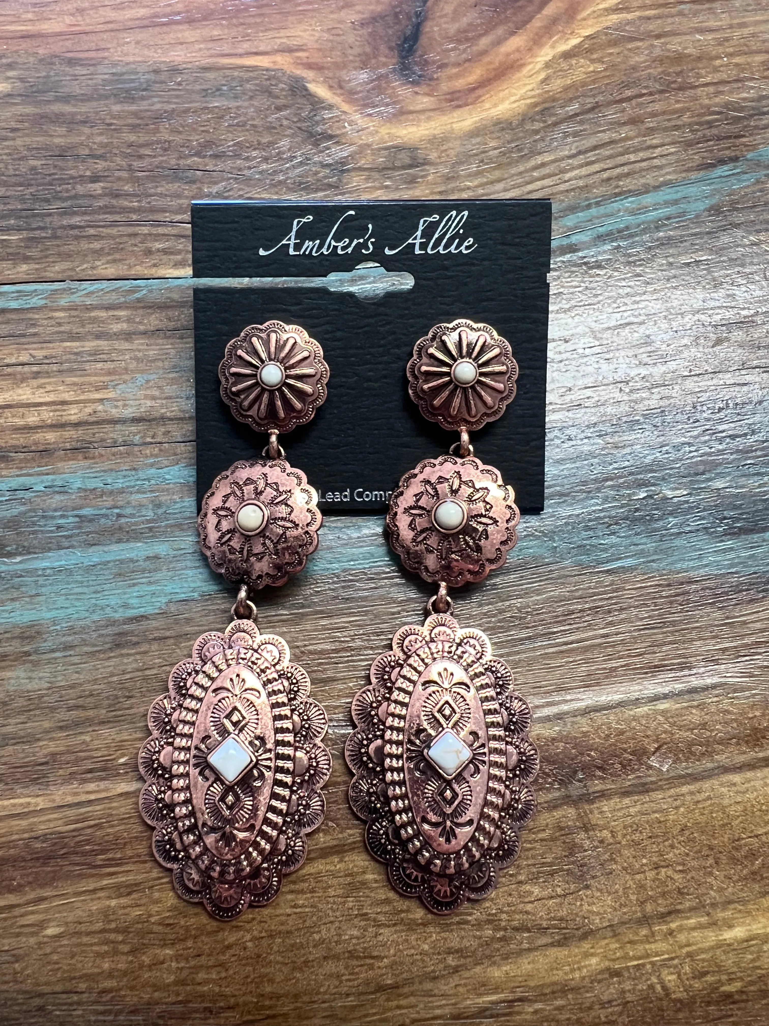 Copper Concho Earrings