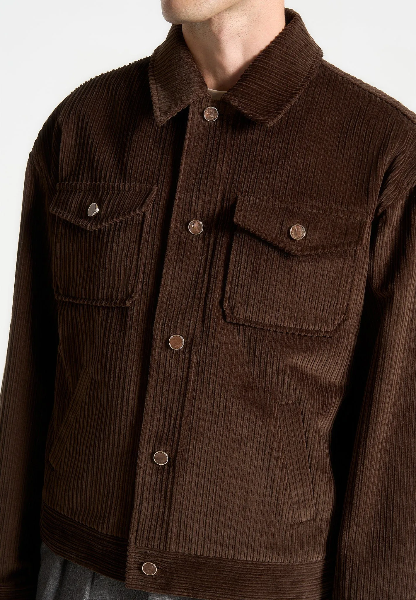 Corduroy Trucker Jacket - Brown