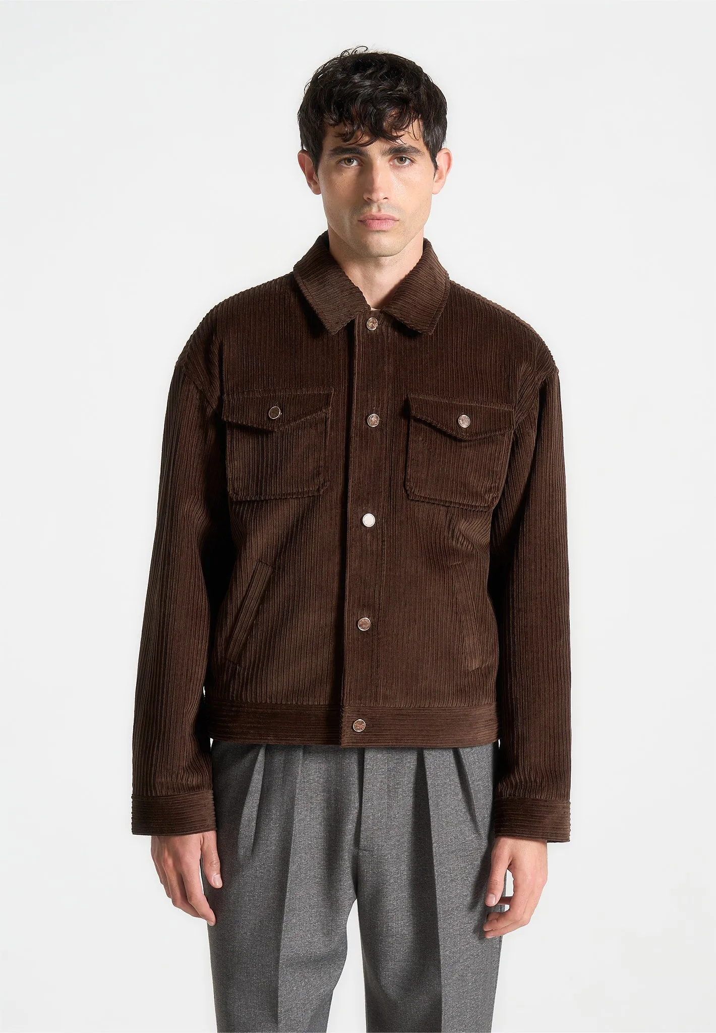 Corduroy Trucker Jacket - Brown