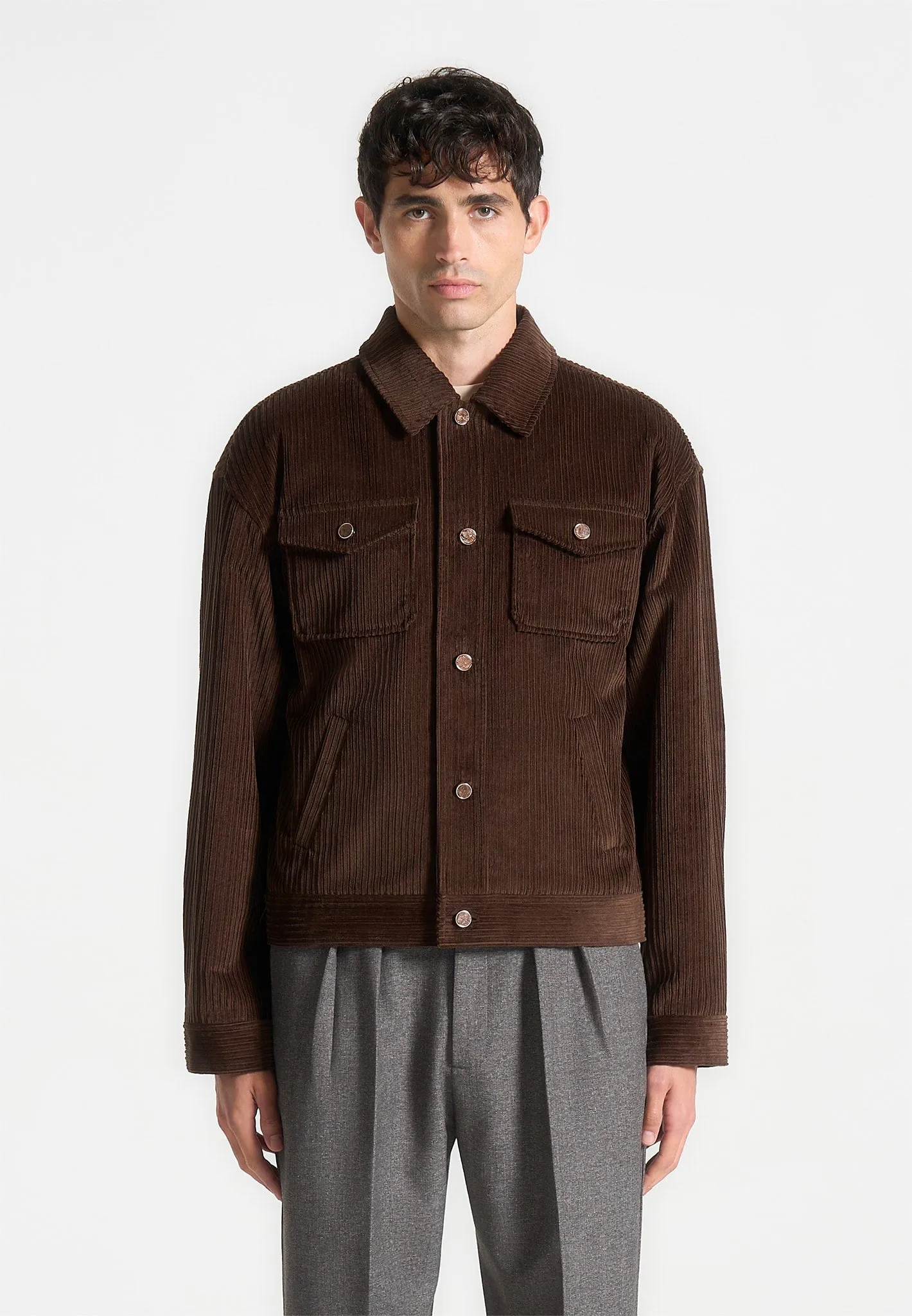 Corduroy Trucker Jacket - Brown