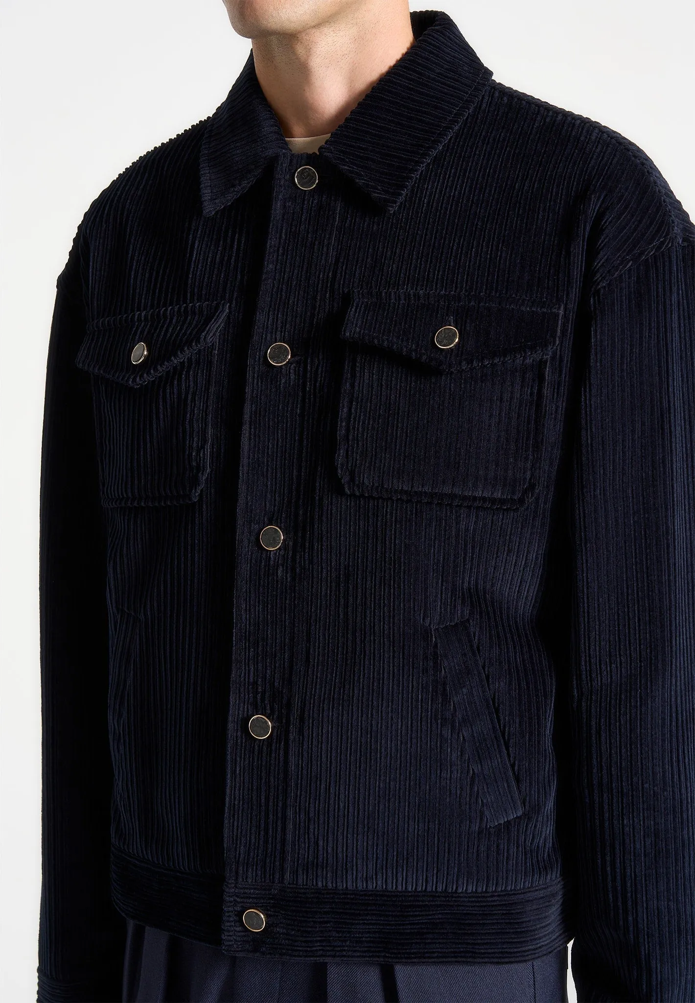 Corduroy Trucker Jacket - Navy