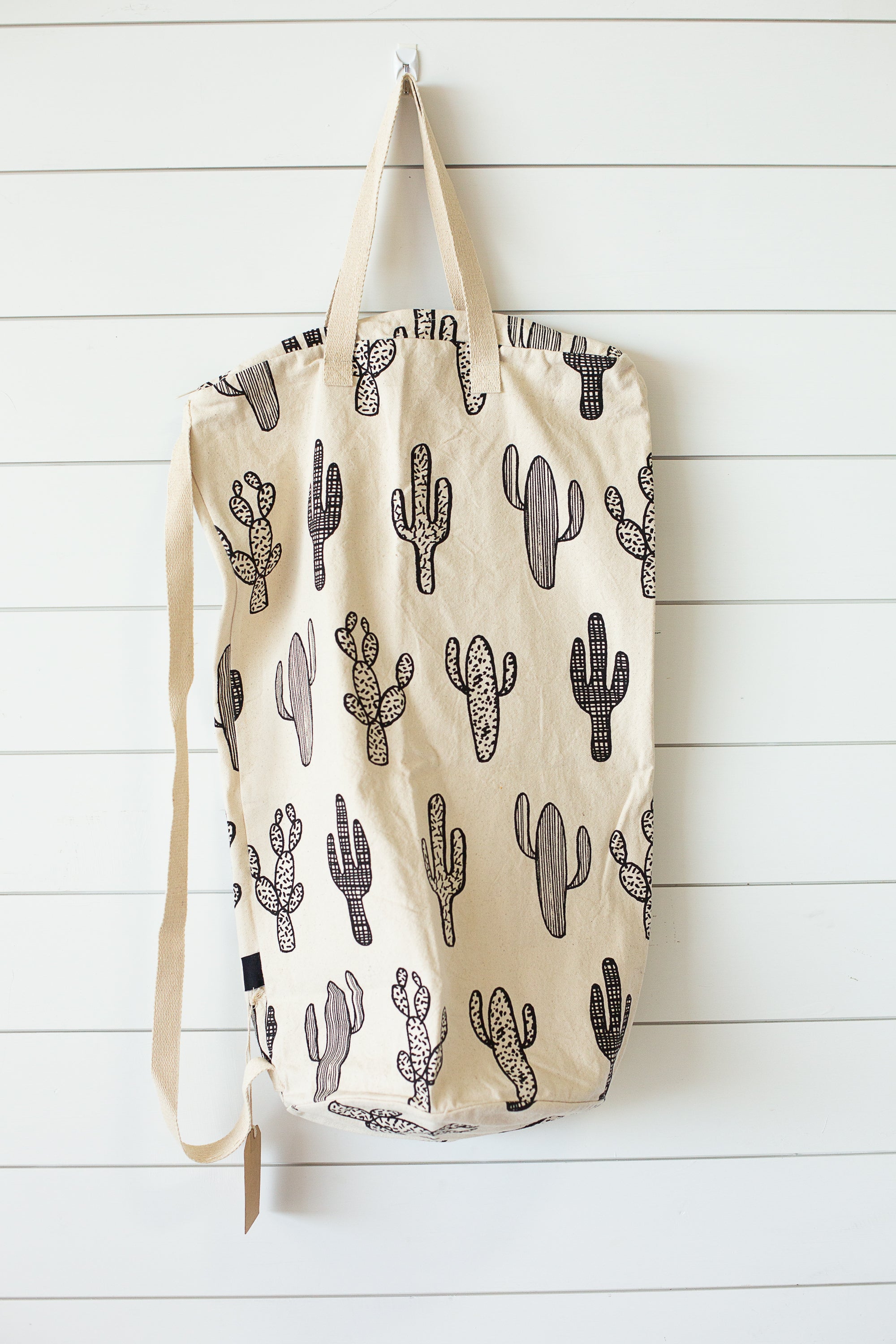 Cotton Canvas Laundry Bag With Shoulder Strap - Prints