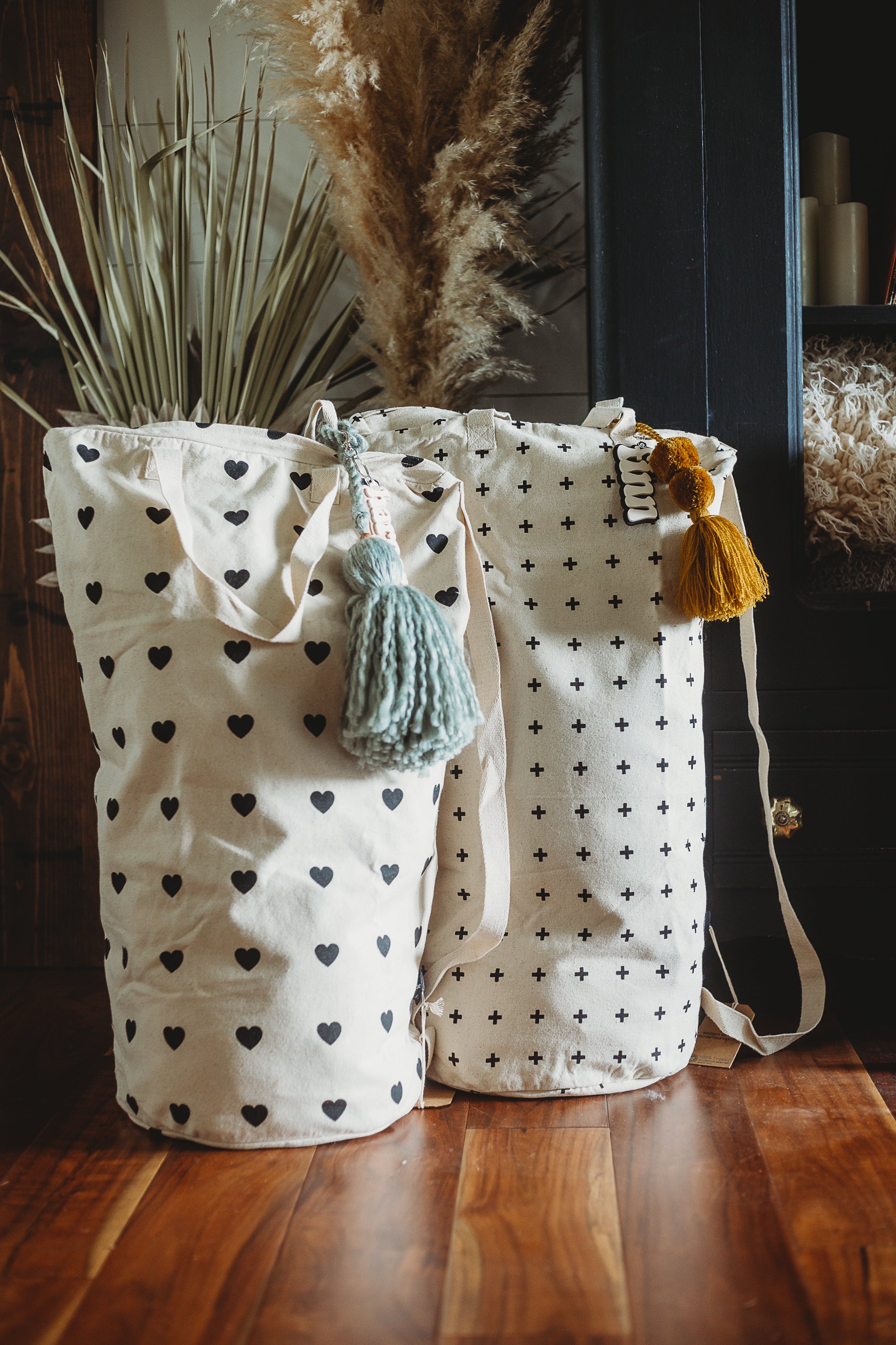 Cotton Canvas Laundry Bag With Shoulder Strap - Prints