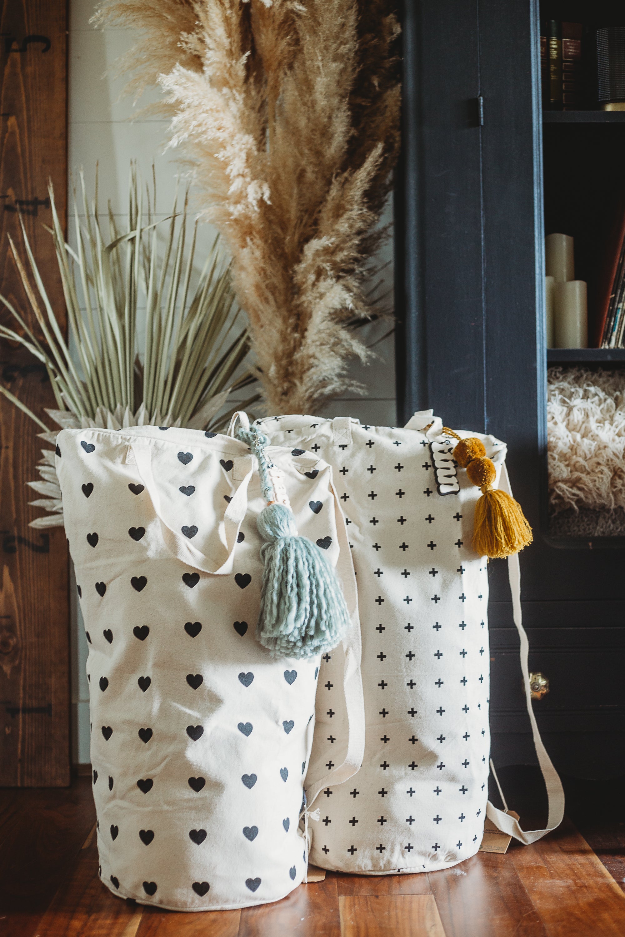 Cotton Canvas Laundry Bag With Shoulder Strap - Prints