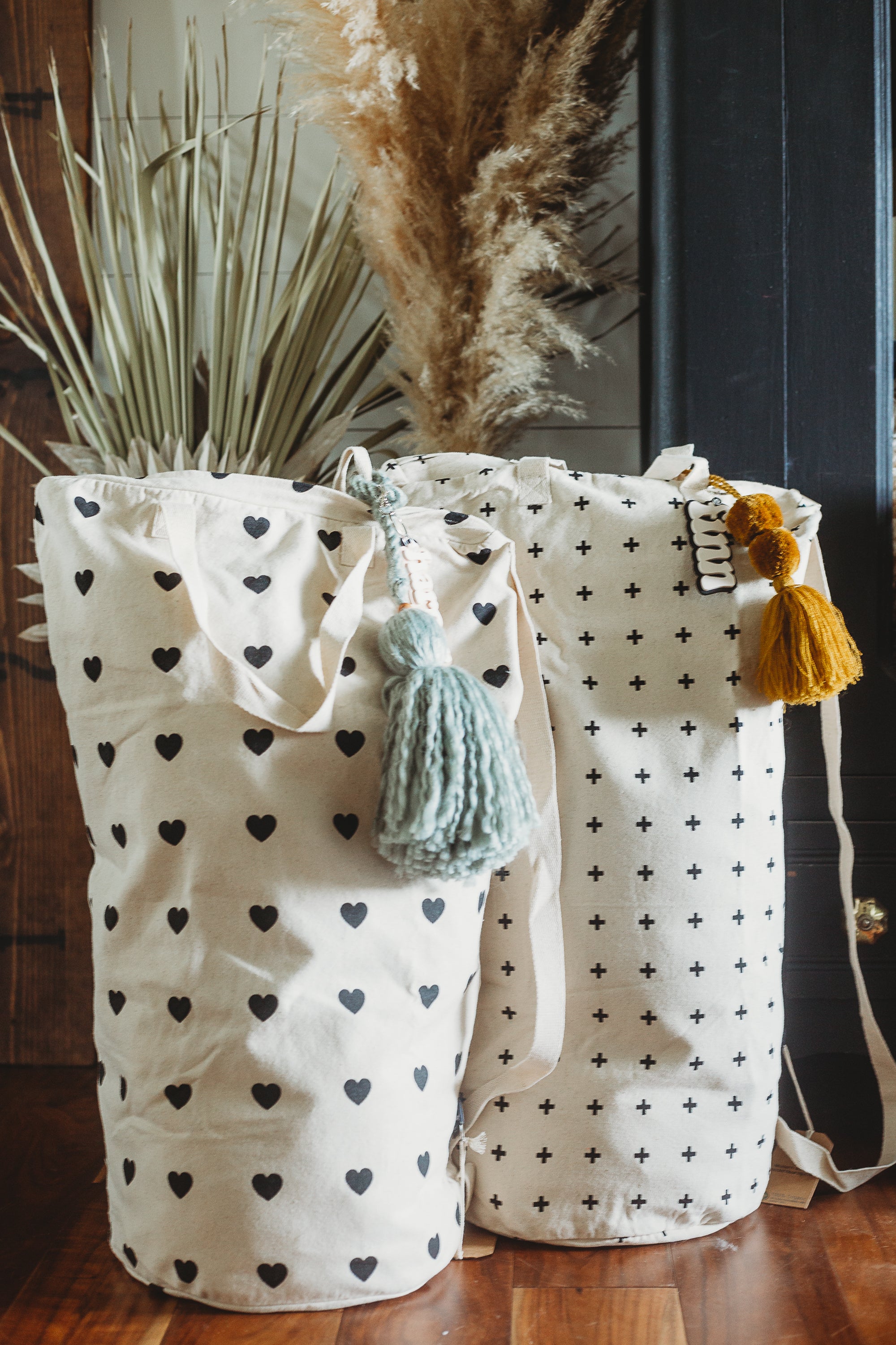 Cotton Canvas Laundry Bag With Shoulder Strap - Prints