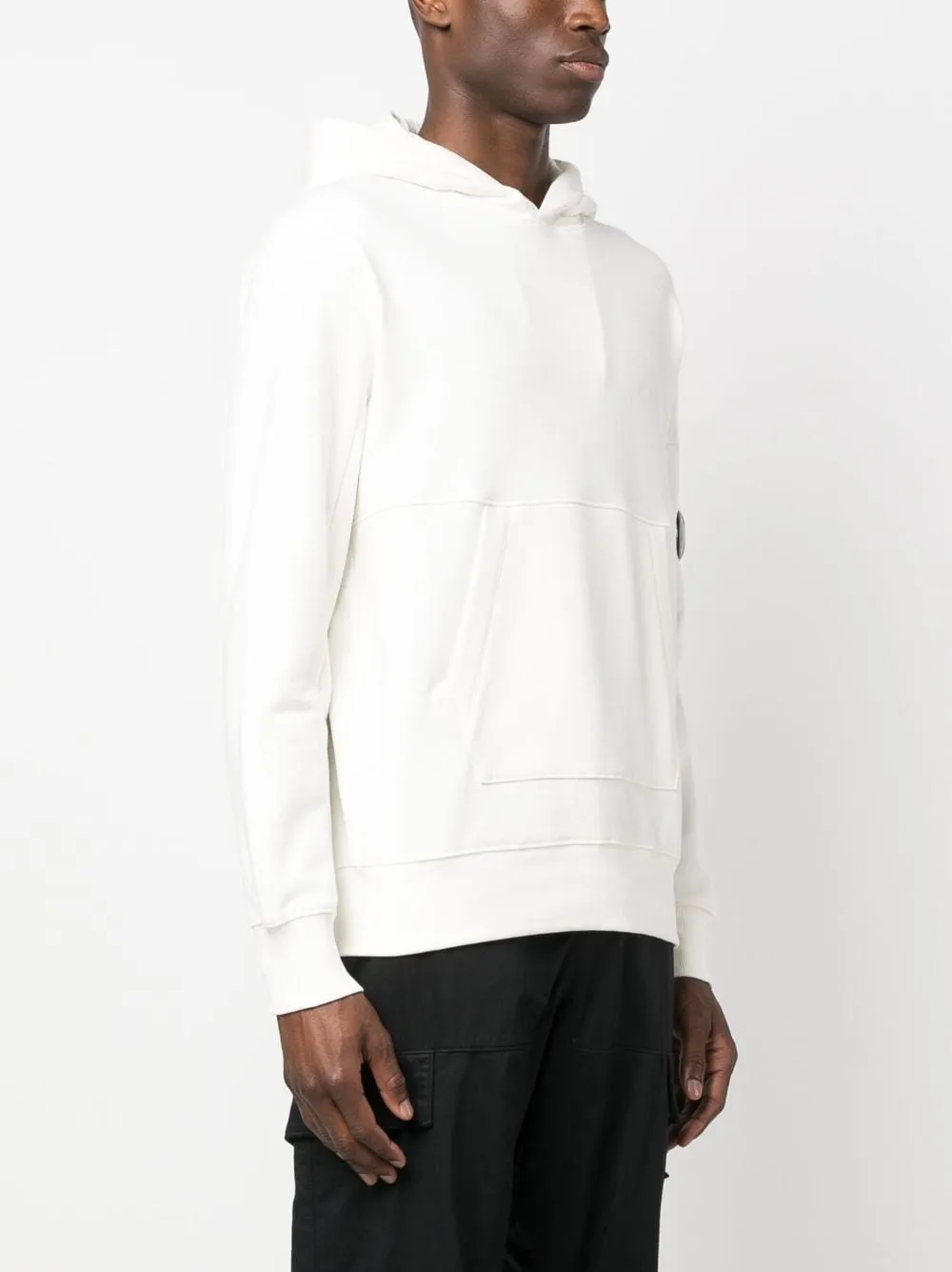 CP Company Sweat à capuche Blanc Diagonal raised fleece Classic