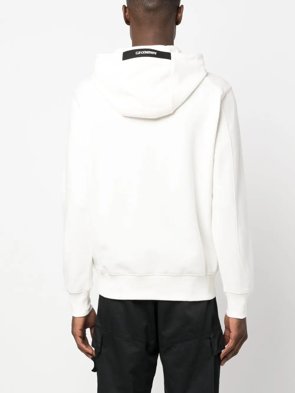 CP Company Sweat à capuche Blanc Diagonal raised fleece Classic