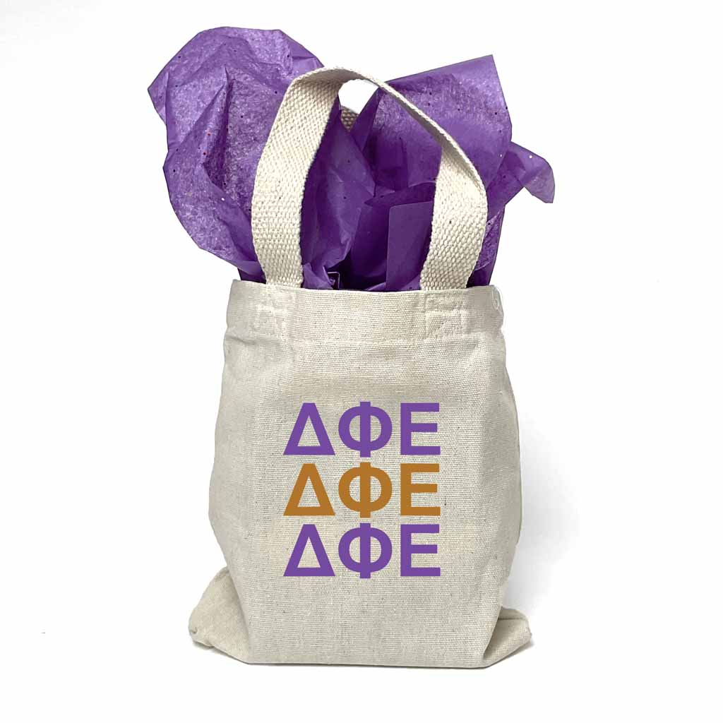 Delta Phi Epsilon Sorority Greek Letters Mini Tote Gift Bag