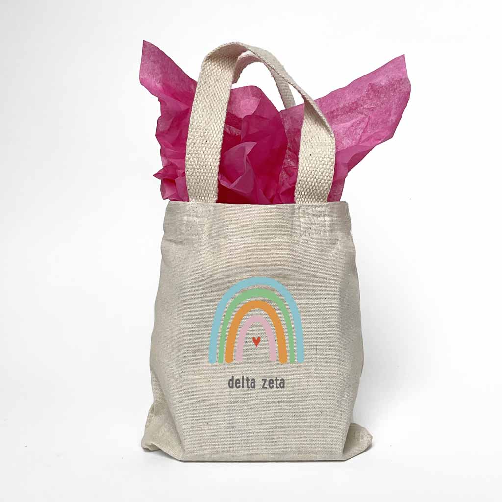 Delta Zeta Sorority Rainbow Mini Tote Gift Bag