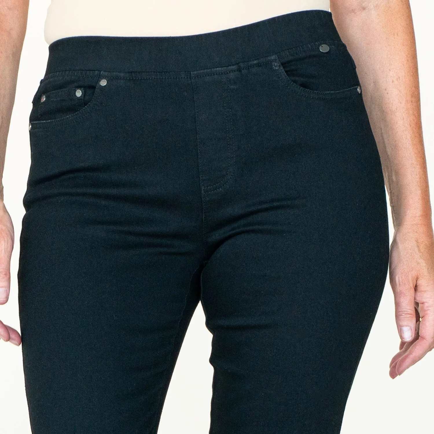 Denim Pull On Legging - Black