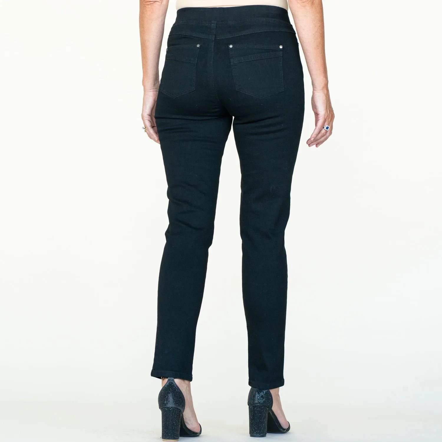 Denim Pull On Legging - Black