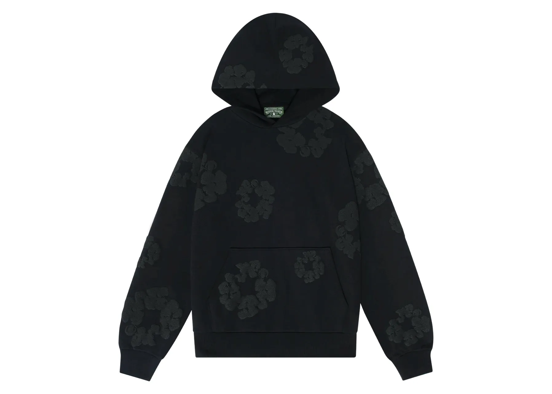 Denim Tears Cotton Wreath Hoodie Black Monochrome