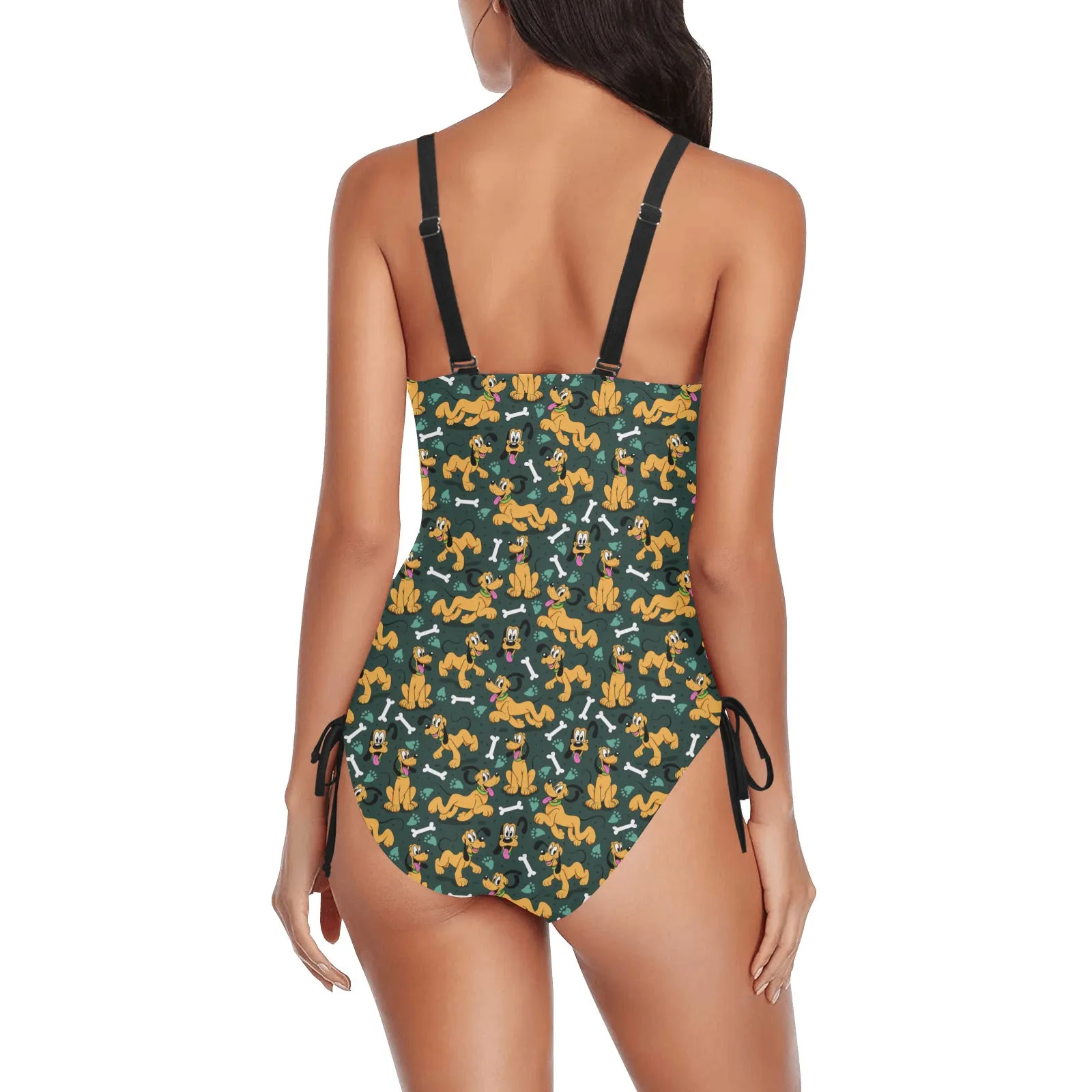 Disney Pluto Life Is Better With A Dog Drawstring Side Women's One-Piece Swimsuit