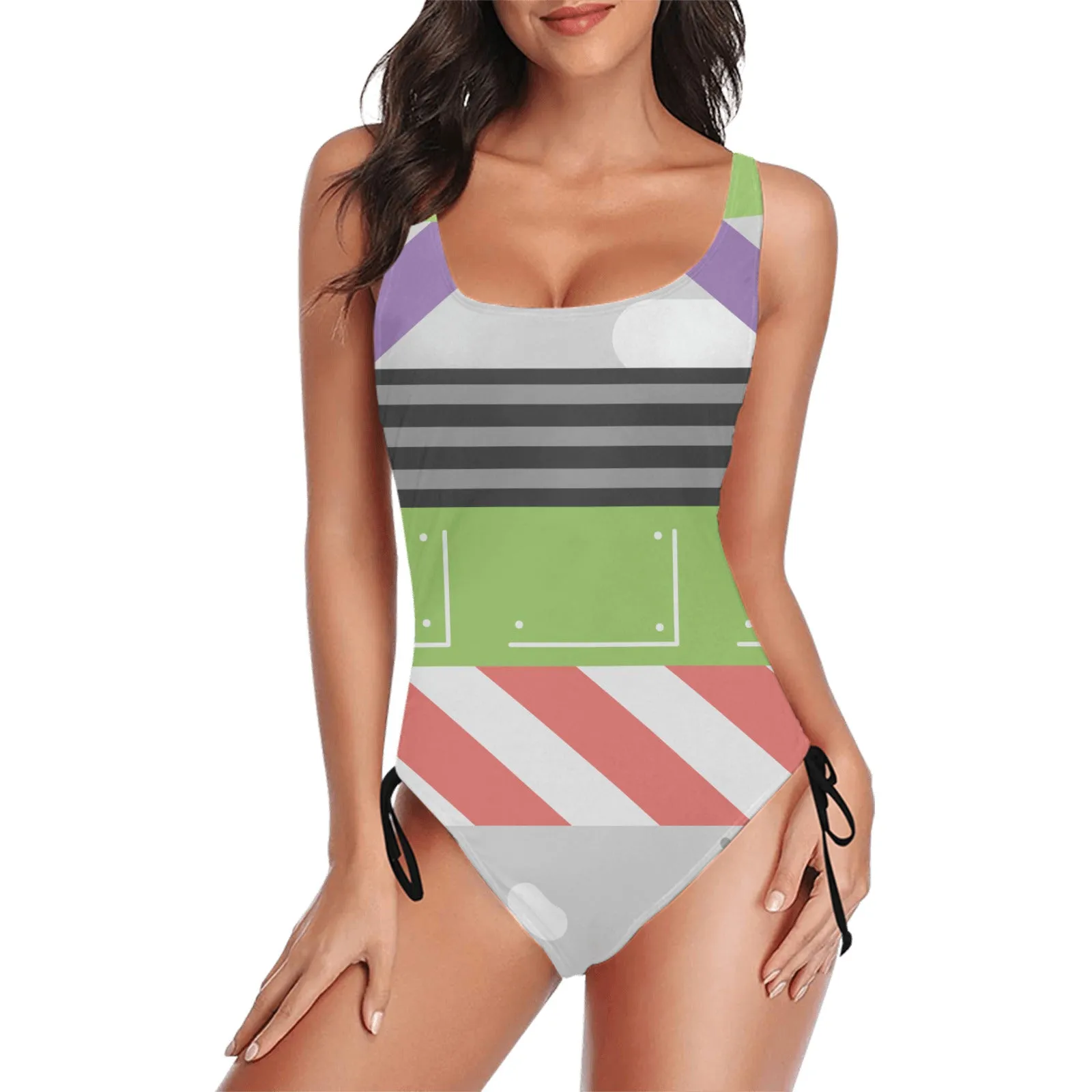 Disney Toy Story Buzz Drawstring Side Women's One-Piece Swimsuit