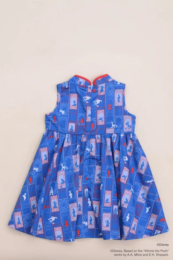 Disney100 Flare Cheongsam - Blue Doors