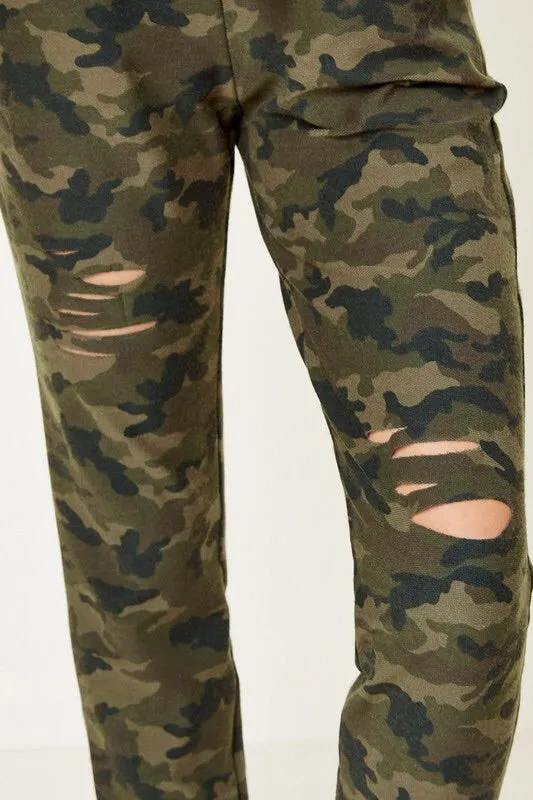 Distressed Camo Joggers