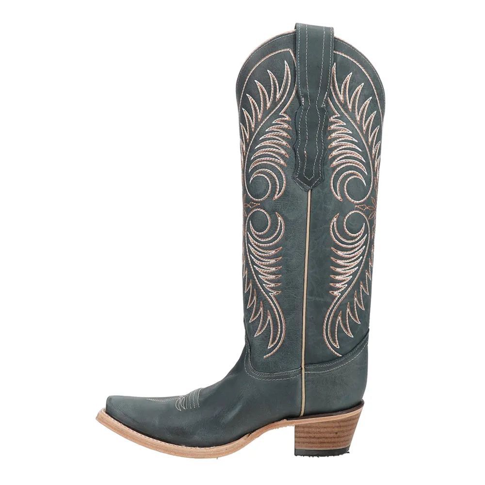 Distressed Embroidered Snip Toe Cowboy Boots