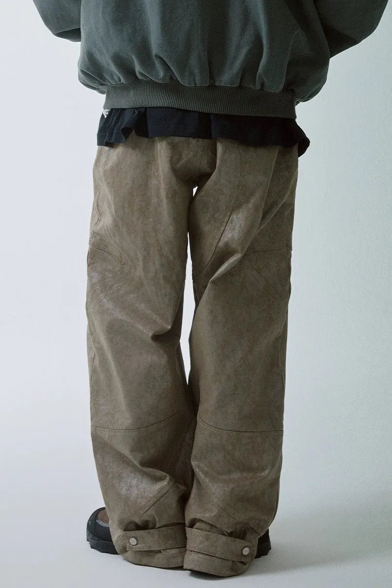 Distressed Waxed Pattern Trousers