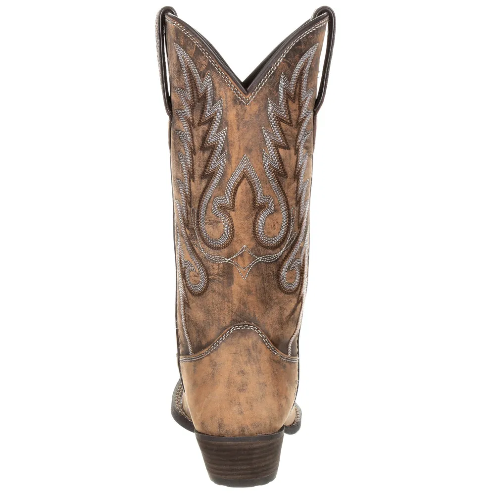 Dream Catcher Distressed Square Toe Cowboy Boots