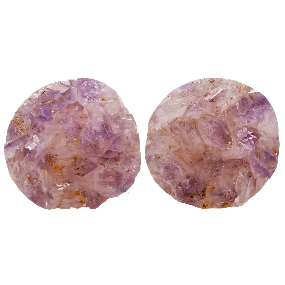 Druzy Rough Amethyst Double Flared Plugs