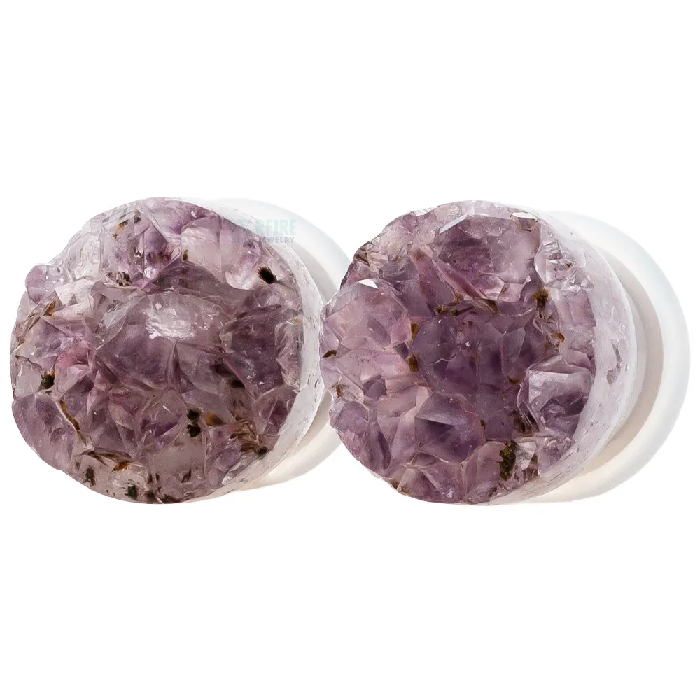 Druzy Rough Amethyst Single Flared Plugs