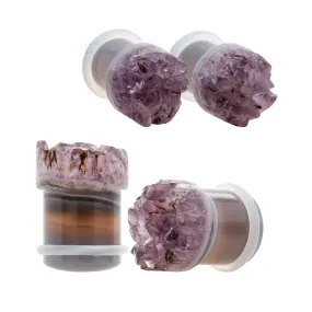 Druzy Rough Amethyst Single Flared Plugs