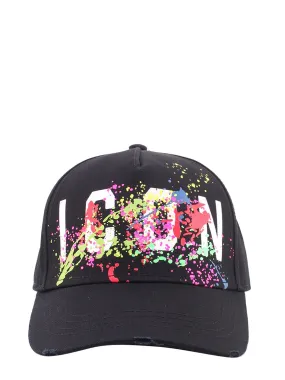 Dsquared2 Icon Splatter Distressed Baseball Cap